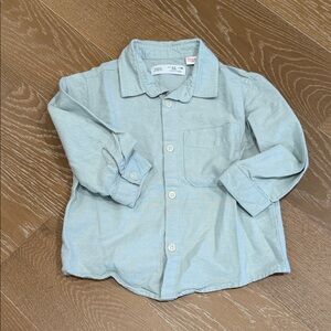 Zara Kids Soft Blue Button Down Shirt